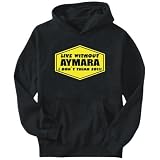 Hoodie Mens Black " LIVE WITHOUT Aymara , I DON'T THINK SO ! " Languages Medium