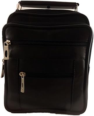 Genuine Leather Men's Messenger Shoulder Bag Handbag Sling Bag Satchel Black L