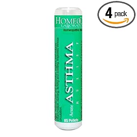 HomeoCare Labs Acute Asthma Relief, 1.2-Ounces 85-Pellet Tube (Pack of 4)