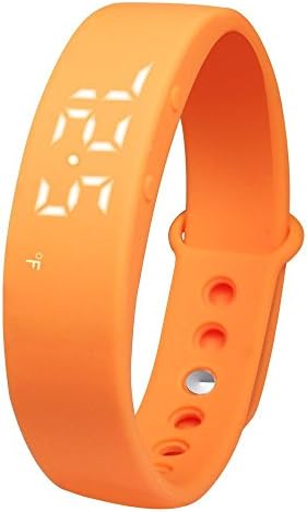 Sports Pedometer Smart Tracker&amp;Sleep Steps&amp;Calory Temperature Monitor&amp;Orange Wristband W5 LED Watch