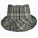 41orWkjWu6L. AA75  BLACK TAN WHITE FUNKY PLAID SHORT BRIM FEDORA