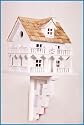 Home Bazaar Inc HB-6102D 2-Count White Novelty Cottage Birdhouse Set with Bracke