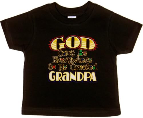 TODDLER T-SHIRT : BLACK - 5/6 JUVY - God Can't Be Everywhere So He Created Grandpa - Guardian Angel for Grandson or Granddaughter