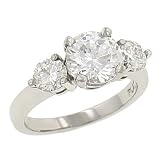 3 Round Diamond Engagement Ring .78cttw (cz ctr)