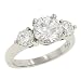 3 Round Diamond Engagement Ring .78cttw (cz ctr)