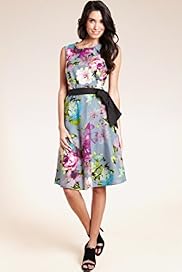 Pure Cotton Floral Print Dress with Belt