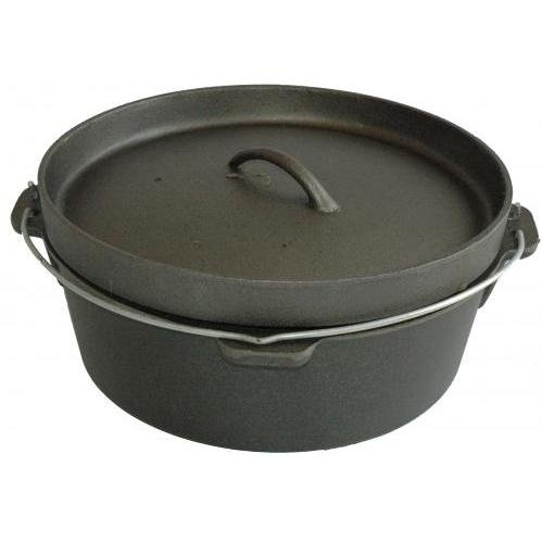 Cajun Cookware Pots Without Legs 4.5 Quart Cast Iron Camp Pot