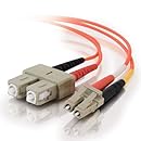 C2G / Cables To Go 33156 LC-SC  62.5/125 OM1 Duplex Multimode PVC Fiber Optic Cable, Orange (3 Meter)
