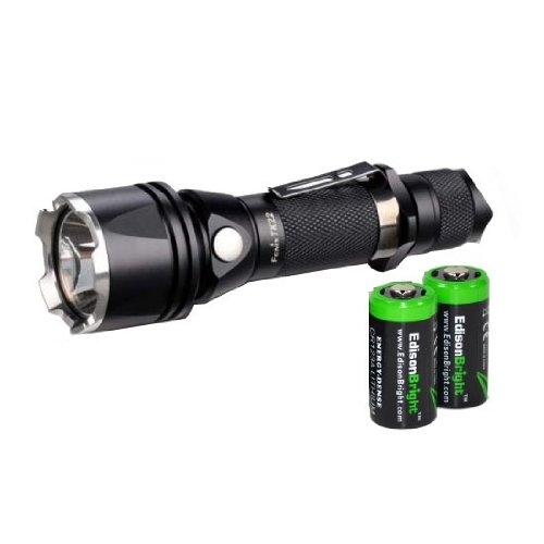  Fenix TK22 U2 650 Lumens Cree LED lossless orange-peel reflector Flashlight with 2 X EdisonBright CR123A Batteries 
