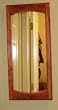 (WM-342) Solid Wood Double Roman Arch Style Wall Mirror 14"w x 42"h, Enamel Finish or stain finish, Easy to hang with two hidden mounts