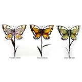 Metal Butterfly Garden Stake Yard Decor Set 