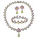 Multi-Gemstone Floral Victorian Necklace Bracelet title=