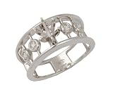 14K white gold ring with 4 round diamonds (center stone not included)