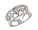 Jewelry : 14K white gold ring with 4 round diamonds (center stone not included)