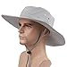 ISEYMI Sun Hat Multifunctional Outdoor Safari Hat Wide Brim Caps Sunblock Fishing Hat Bucket Mesh Boonie Hat UPF50+ Light Gray