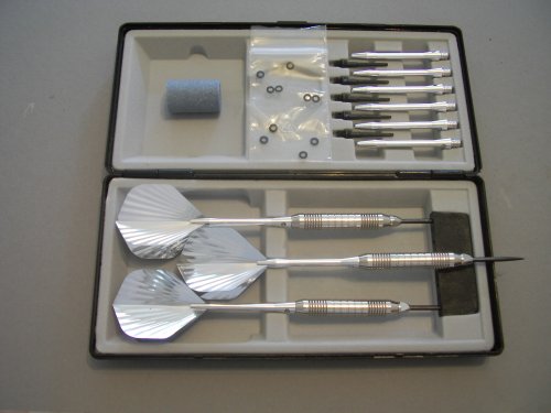 3 CHROM-DARTPFEILE (Steel & Soft) mit BOX und ZUBEHÖR