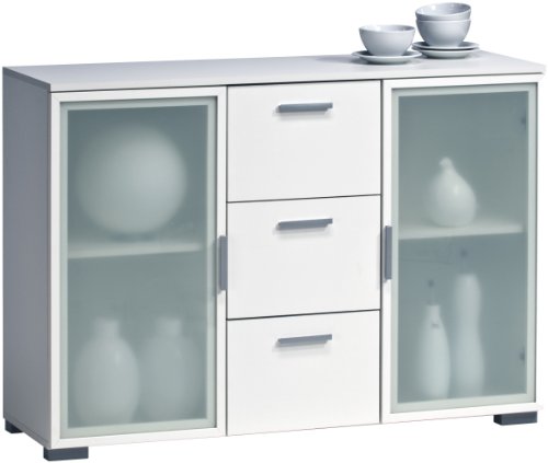 Maja 40428435 Kommode 1.161 x 826 x 375 mm, wei&szlig; uni - Milchglas Preisvergleich