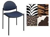 Bobcat Animal Print Stackable Armless Guest Reception Room Desk Chairs