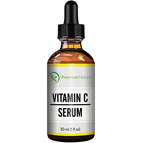 Vitamin C Serum 20% Vitamin C Super Strength Supplement with Hyaluronic Acid for Skin, Face and Body, Anti Aging, Hydrating and Skin Repair 1 Oz By Premium Nature