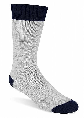 Wigwam Mills Inc F2020-207-XL Gray Bodied with Navy Stripe Boot Sock - Extra Large