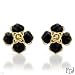 FPJ Exquisite Earrings With 0.50ctw Precious Stones - Genuine Onyxes and Quartz Beautifully Crafted in 14K Yellow Gold. Total item weight 6.6g Length 20mm