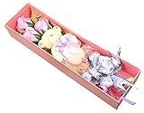 Miwoluna くまのぬいぐるみ付き ローズブーケ リボン付きのボックス ほのかな香り付き 各色あります (03. ピンク)