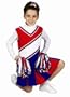 Get Real Gear Red, White and Blue Jr. Cheerleader Outfit with matching Pom Poms, Size 2/3