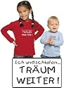 Baby / Kinder einfarbiges Langarmshirt mit Druck ICH UND SCHLAFEN - TRÄUM WEITER / in 4 Farben und 5 Größen lieferbar (011.47)