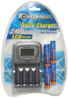 4 Pack x AA Ni-MH Rechargeable Battery + 1 pack x 1 Hour Universal Quick Charger [ Packaging: 1 Hour Quick Charger, AC Adapter, Car Cigarette Adapter, 4 x Ni-MH rechargeable batteries and Battery Storage Holder included]