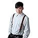 HDE Suspenders for Men Y-Back Button End Adjustable Heavy Duty Design Dress Suspender (Brown)