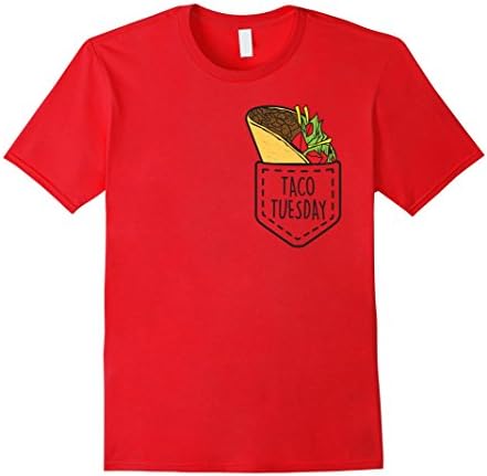 Men's Taco Tuesday In Your Pocket Soft Or Hard Shell Funny T-Shirt XL Red