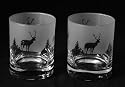 Scottish stag gift (highland scene) whisky glasses