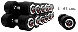 XMark Fitness Commercial Rubber Round Dumbbell Set (5 - 65 -Pounds)