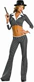 Gangster Girl Sexy Adult Womens Costume Skimpy Pinstripe Pants Naughty Mafia Mobster Outfit