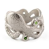 Octopi Green Garnet Band in Gold