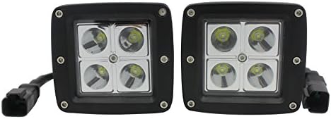 Amber Cover Lens 16w Cree Offroad Work Light Led Spot Lamp with Led Light Bar Relay Wiring Harness for 4x4 Atv Truck Jeep Wrangler(2 Pcs)