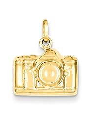14K Yellow Gold Camera Charm Pendant