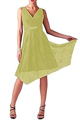 V-neck Lace Beaded Satin Evening Dress/Homecoming Dress/Prom Dress/Party Dress/Wedding Dress  With a Sash 