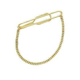 14k Gold Tie Clip with Solid 14k Gold Chain by Solid 14k Gold