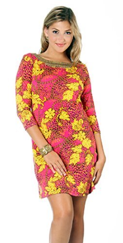 Joyous & Free Pink Geometric Print – La Vida Loca, Tunic Round Neck
