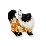 silver calico cat charm
