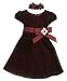 Clearance Short Sleeve Two Toned Velvet Dress ~ 6M to 24M (Green Red or Silver/Black)
