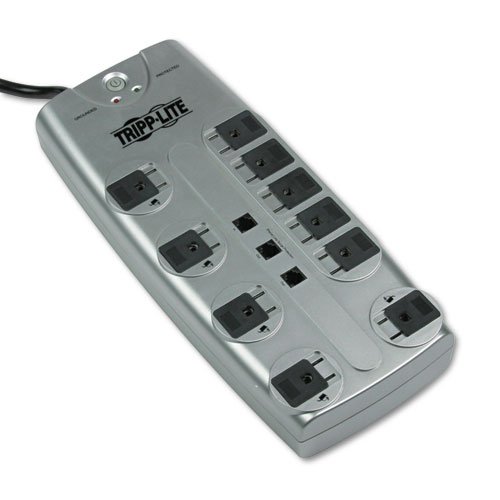 Tripp Lite Products - Tripp Lite - Protect It! Surge Suppressor, 10 Outlet, 8ft Cord, w Tel/DSL, 2395 Joules - Sold As 1 Each - Ideal for computers and multimedia equipment. - Diagnostic LED. - 8-ft. grounded cord with right angle plug. - $150,000 Ultimat