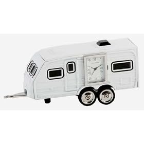 White Caravan Miniature Mini, Small Desk Clock