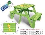 Lohasrus Kids Patio Picnic Table MM20311-Passed Safety Standards ASTM F963-07, Dual Non-toxic Painted Fir, for ages 2 to 6, 1 seated each side, plus Free Drawing Book