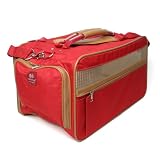 Bark N Bag Classic Nylon Pet Dog Carrier Soft Sided Crate Bag Airline Approved Medium Red tan