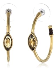 The SAK Stone Center Post Topaz Hoop Earrings