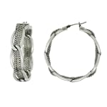 Kenneth Cole "Urban Noir" Silver-Tone Link Hoop Earrings