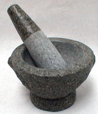 6 Inch Stone Granite Mortar and Pestle 1.5 Cup Capacity by Meat Grinders