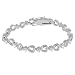 Sterling Silver CZ Heart Link Bracelet